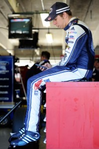 2013 texas1 april testing brad keselowski in garage