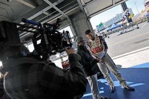 dale-earnhardt-jr-commercial-ad-reviewing script with director