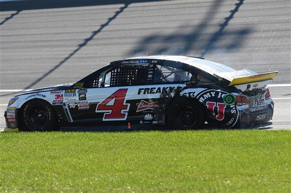 during the NASCAR Sprint Cup Series myAFibRisk.com 400 at Chicagoland Speedway on September 20, 2015 in Joliet, Illinois.