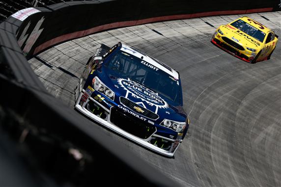 during the NASCAR Sprint Cup Series Food City 500 at Bristol Motor Speedway on April 17, 2016 in Bristol, Tennessee.